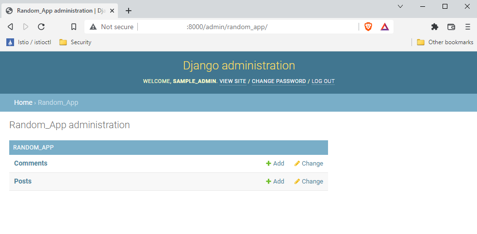 Views in Django Random Admin Page