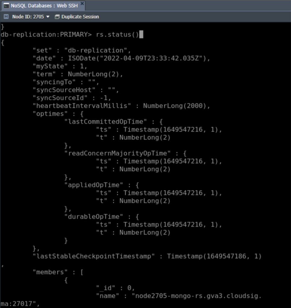 16-execute the rs.status()
