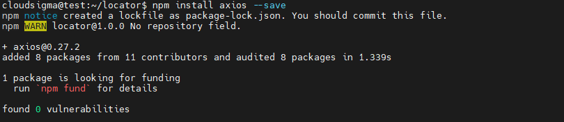 Node.js Modules install axios