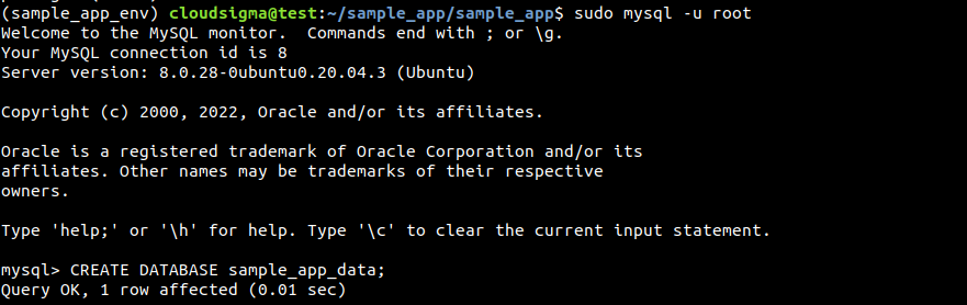 sudo mysql -u root