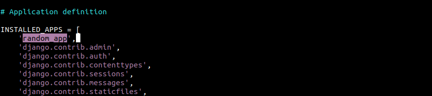 INSTALLED_APPS