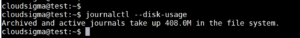disk usage Journalctl