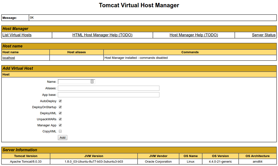 Host Manager app