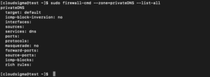 list privateDNS zone FirewallD