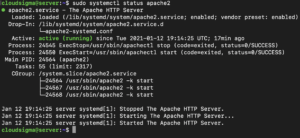 Apache 2 status