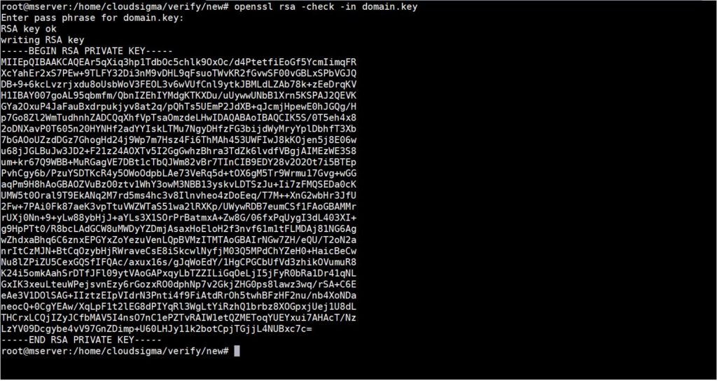 Verifying a Private Key