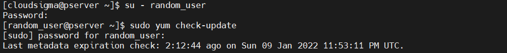Users on CentOS Check Update