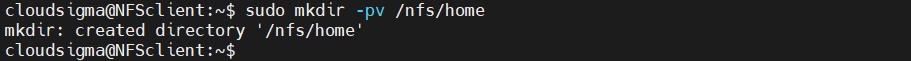 Create client nfs home directory