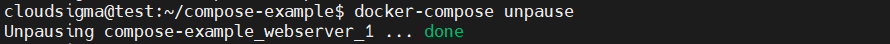 docker compose unpause