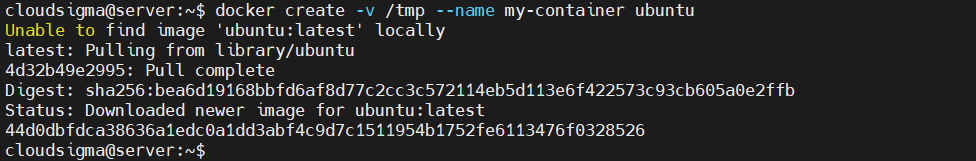 Docker Data Volumes 1 docker create my-container