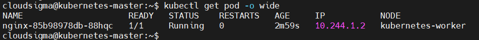 kubectl get pod -o wide