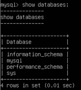 mysql dbs LEMP stack
