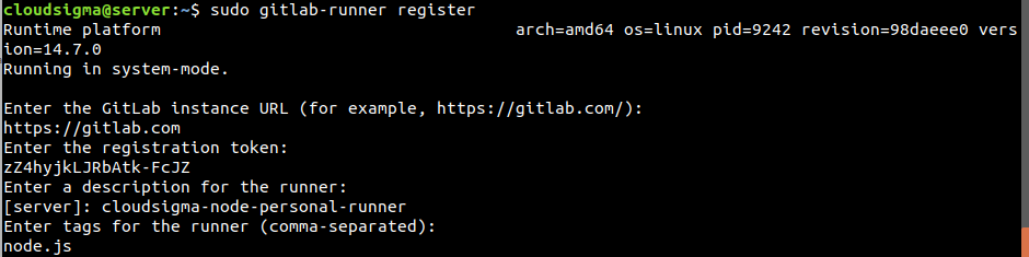 Setting up a GitLab CI Runner Service