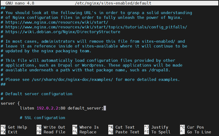 Port Forwarding Nginx Edited Default File