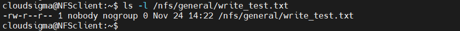 Check ownership of file created
