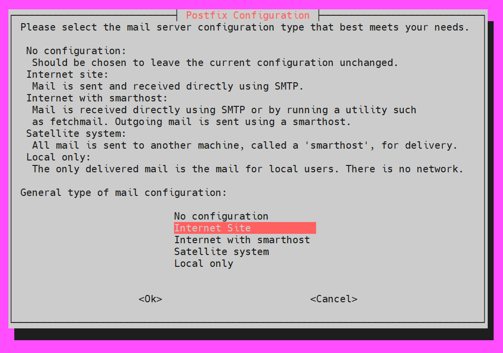 Mail Server postfix config