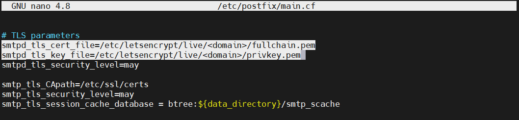 Postfix tls conf