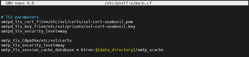 Postfix tls conf old