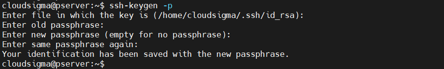 SSH Keygen Password Change