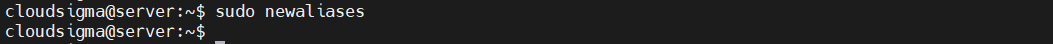 sudo newaliases