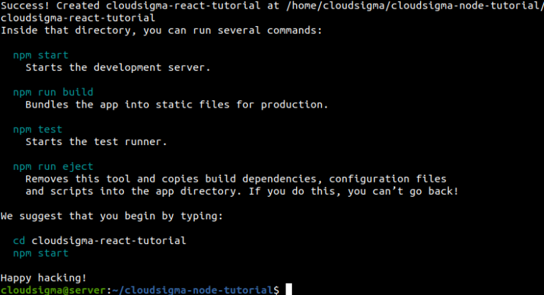 Setting Up a React Project with Create React App • CloudSigma