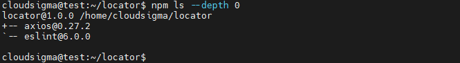 npm list depth zero