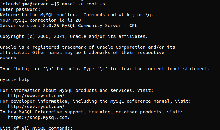 Useful MySQL commands