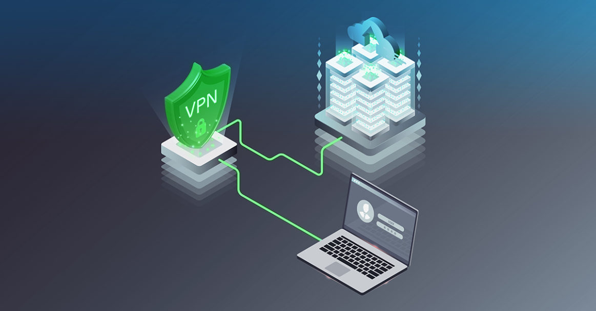 virtual private network security technology concept. isometric