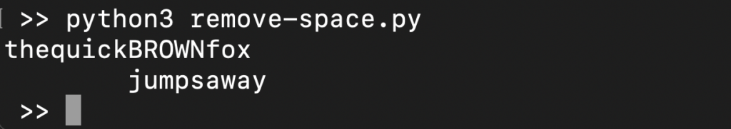 run removal of whitespaces script