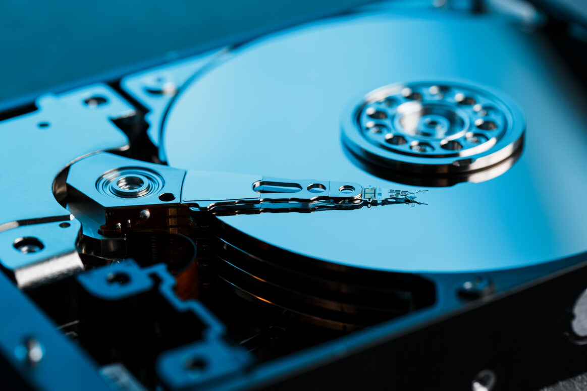 Disassembled Hard Drive From Computer Hdd With Mirror Effect 1163x775