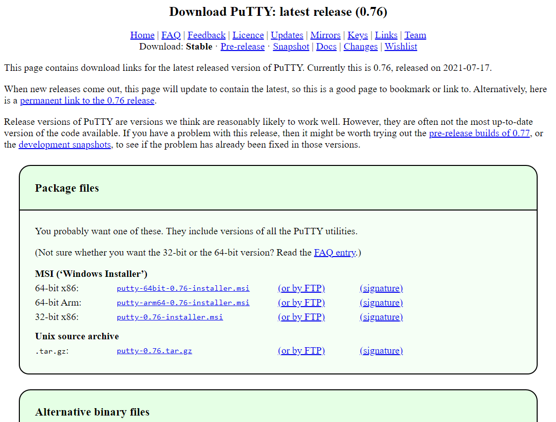 Routing download putty