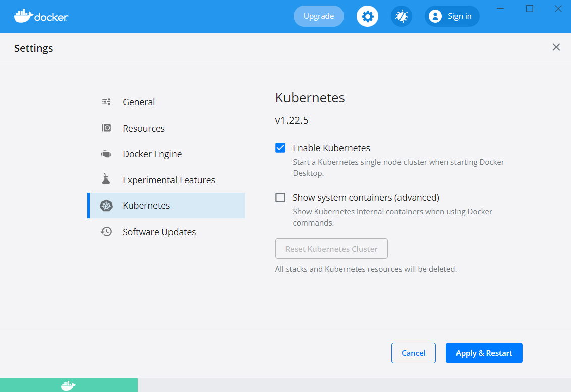 Enable k8s Kubernetes with Helm
