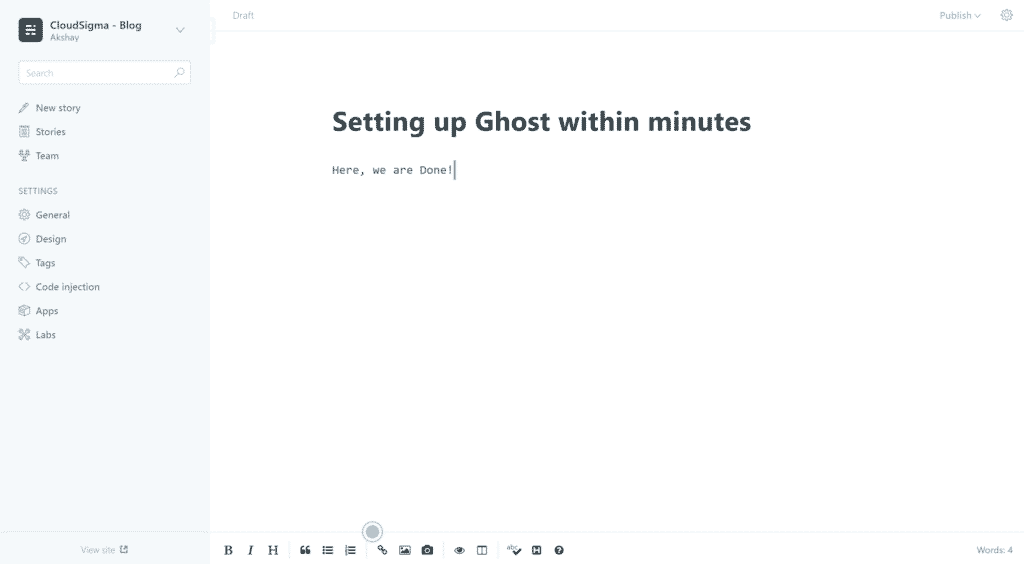 Ghost Quick Setup