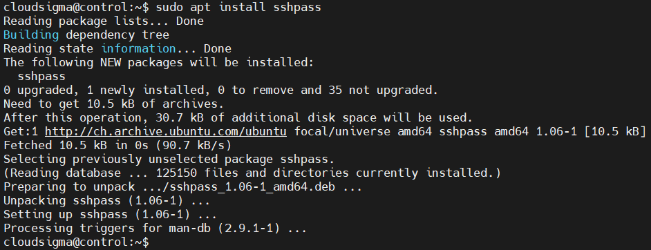 Install sshpass