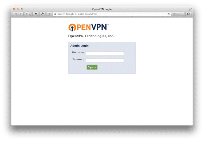 OpenVPN AS Admin Login