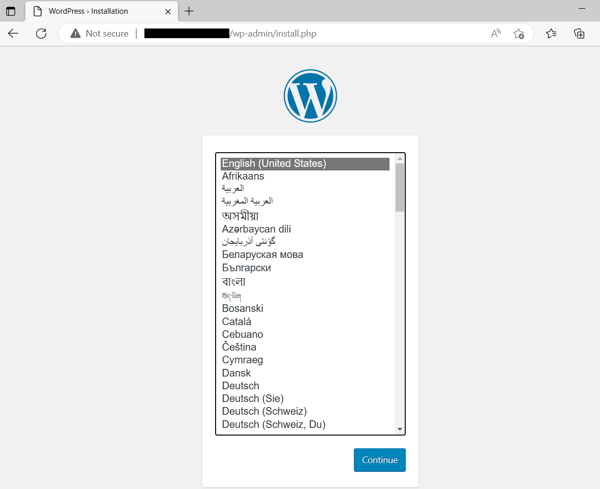 Configure wordpress